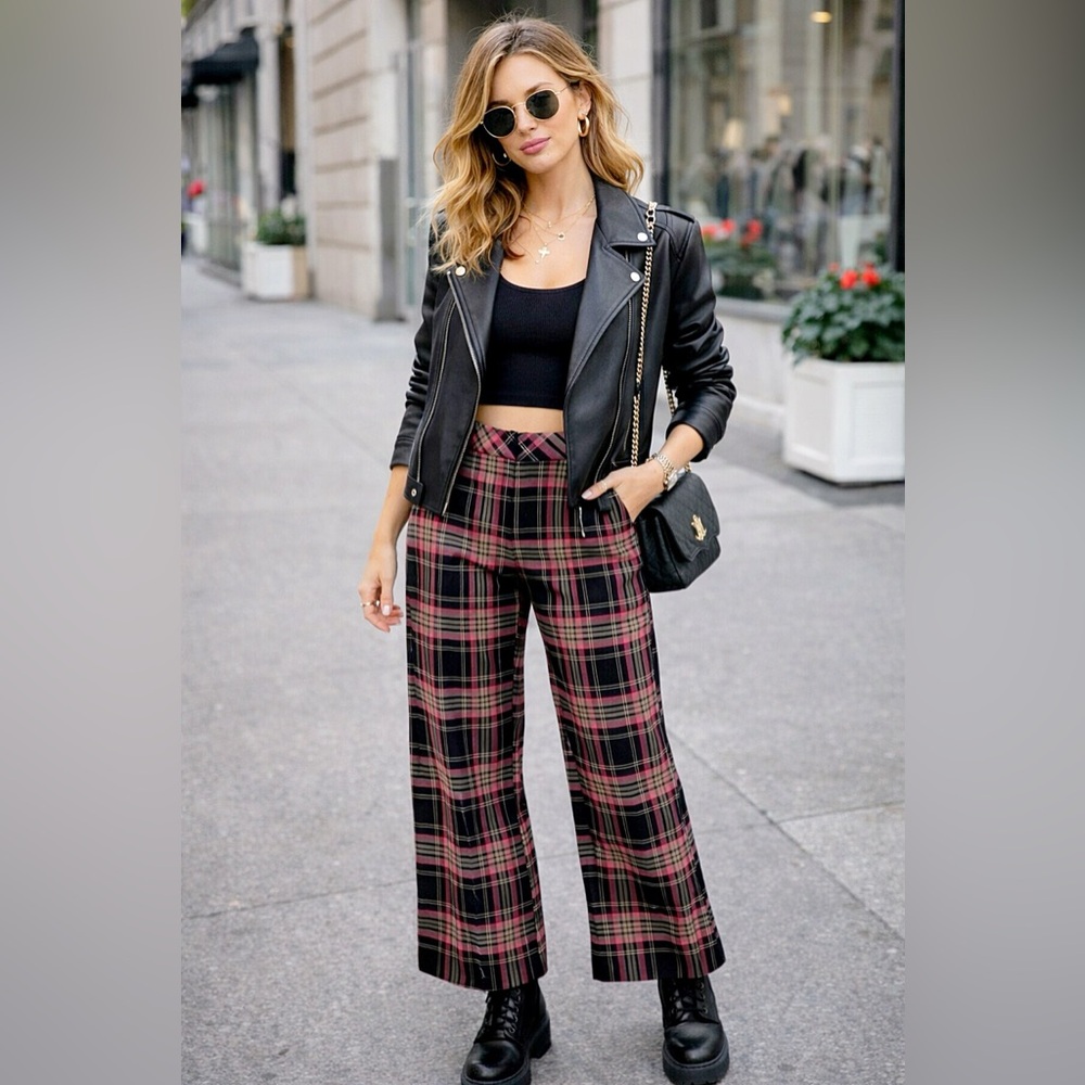 Trina Turk Pass The Wine Plaid Pants